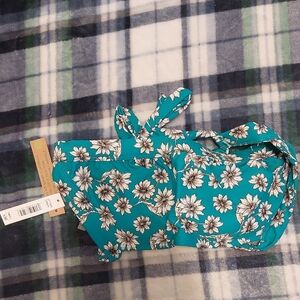 Floral Teal Bikini Top